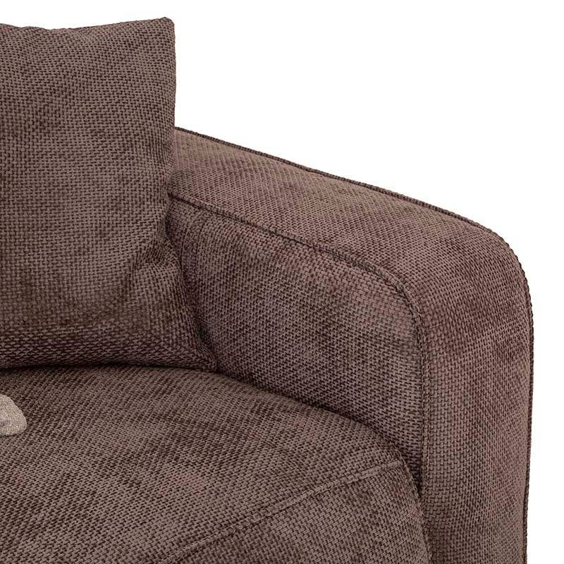 Sillón lateral derecho en juego de sala Megan deurope.com.mx, tapizado beige, diseño moderno y cómodo para el hogar.