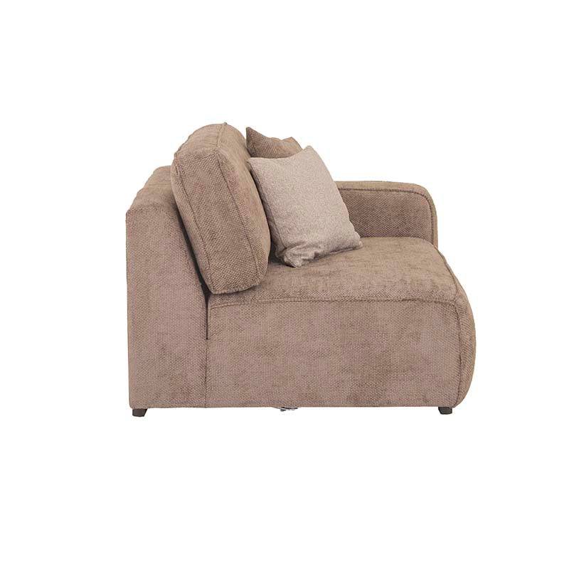 Sofá de sala Megan de Deurope en color beige con sillón lateral derecho, juego de 3 piezas para sala moderna y cómoda.