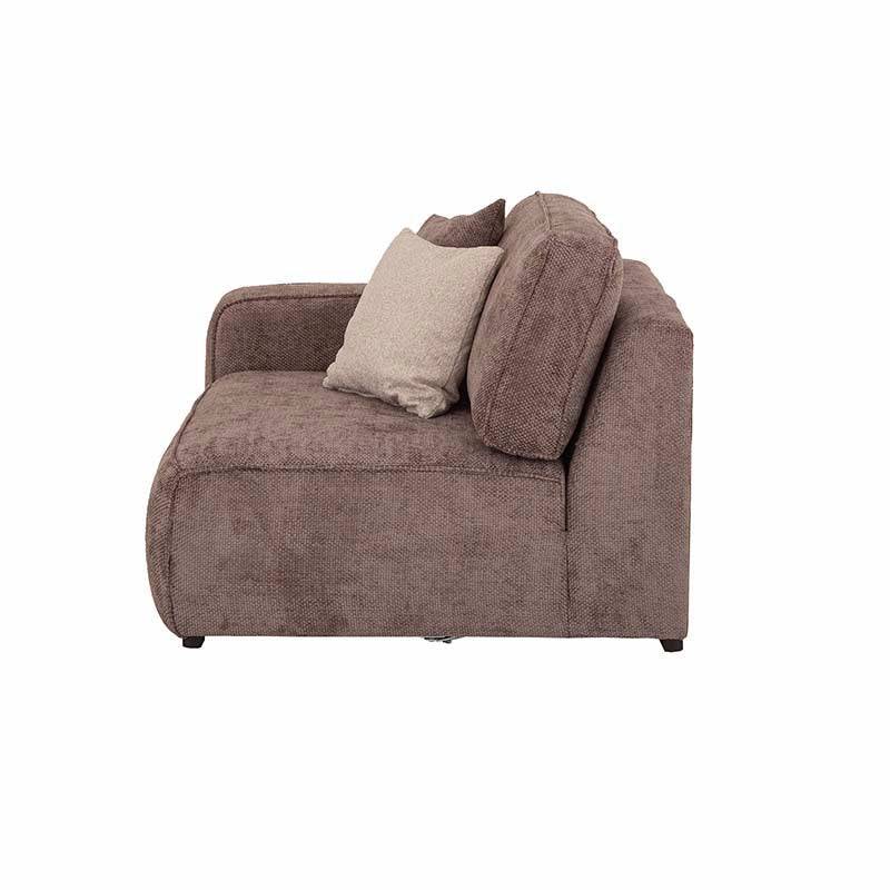 Sofá de sala Megan de 3 piezas en color beige con sillón lateral izquierdo, estilo moderno y cómodo para el hogar.