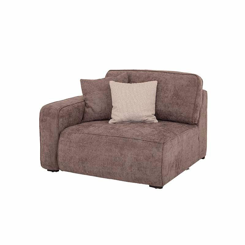 Sofá de sala Megan de 3 piezas en color beige, con sillón lateral izquierdo, estilo moderno y cómodo.