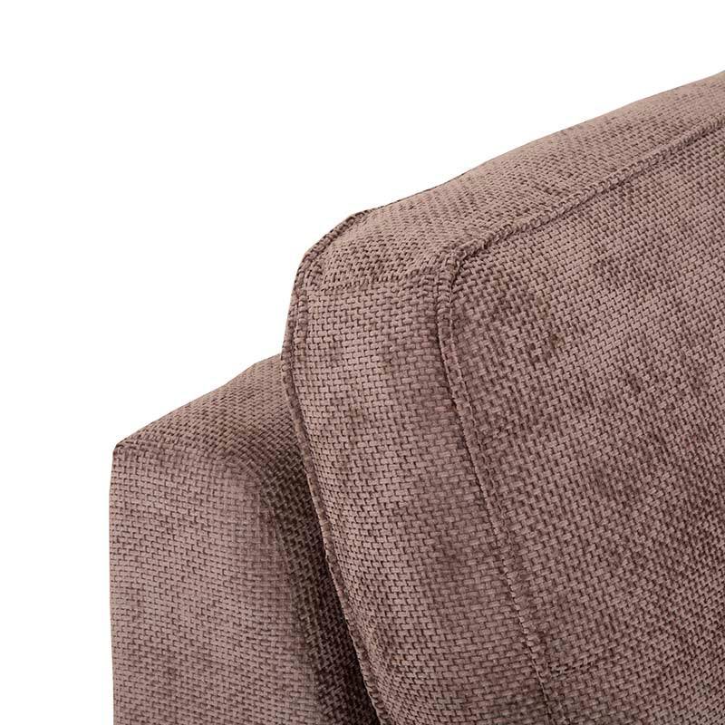 Sofá de sala Megan de lujo en color beige, con sillón lateral izquierdo, en un espacio moderno y cómodo.