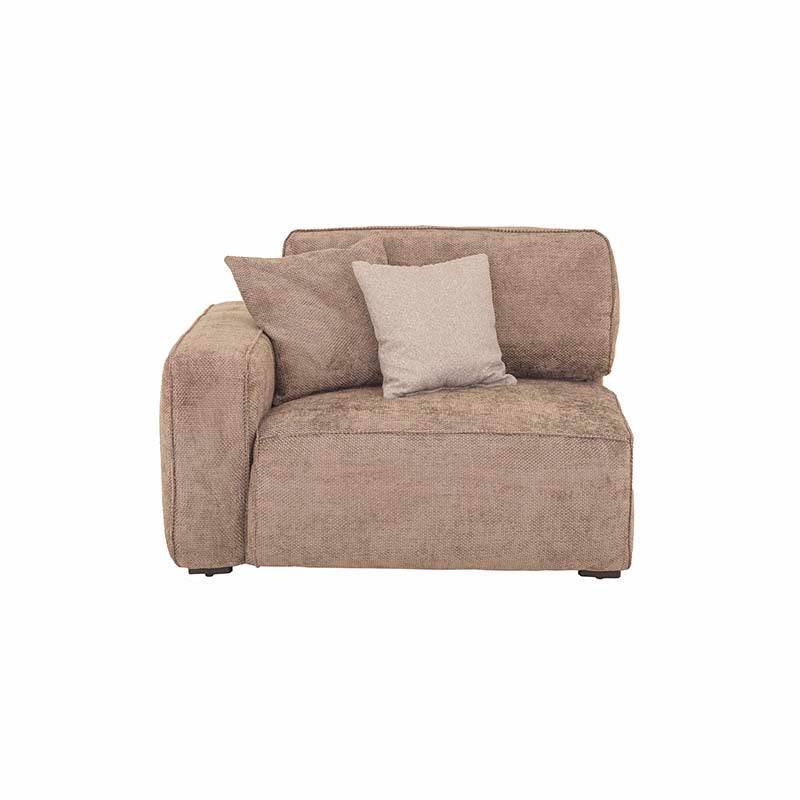 Sofá de sala Megan de 3 piezas en color beige con sillón lateral izquierdo, estilo moderno y cómodo.