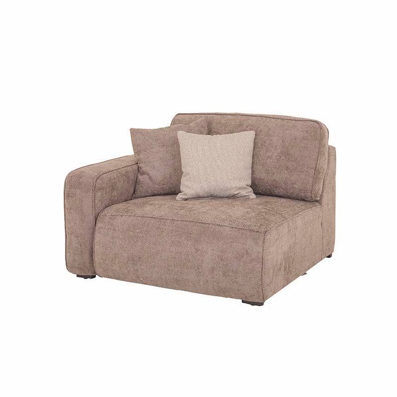 Sofá de sala Megan de Deurope en color beige, juego de 3 piezas con sillón lateral izquierdo y cojines cómodos.