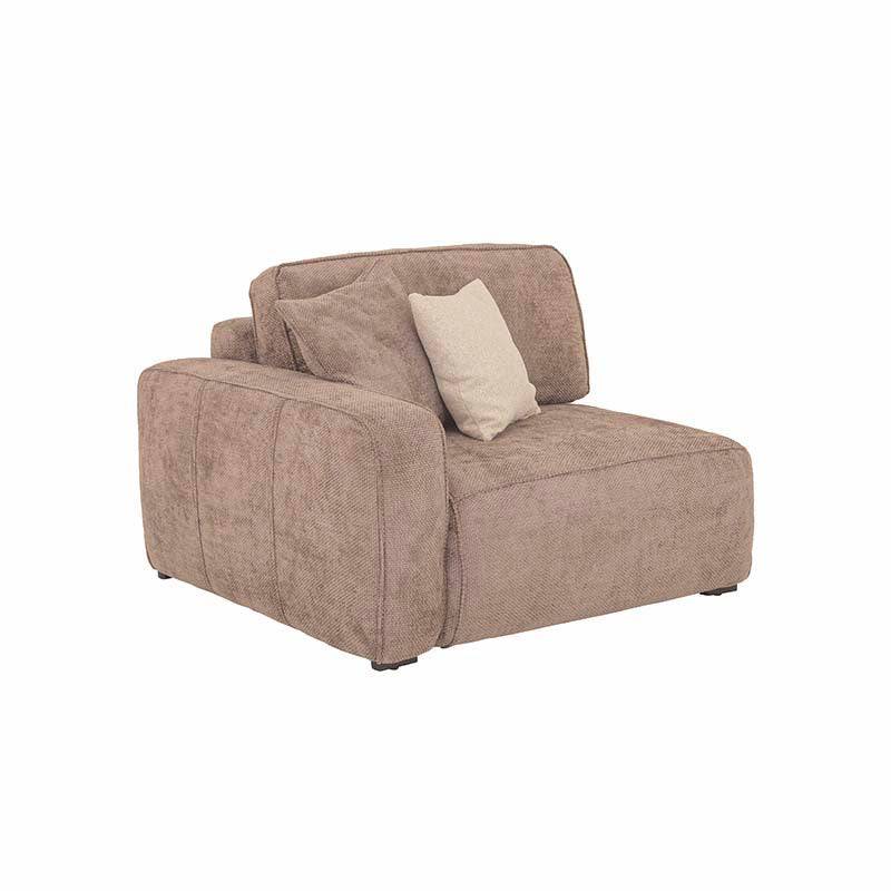 Sofá de sala Megan de 3 piezas en color beige, con sillón lateral izquierdo, de la marca deurope.com.mx