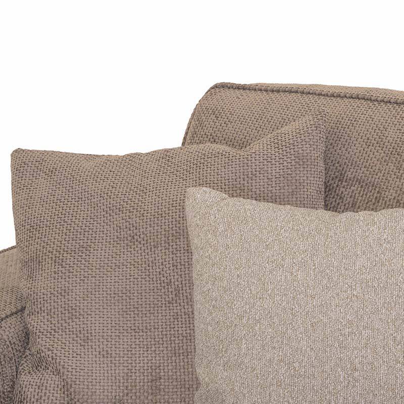 Sofá de sala Megan de 3 piezas en color beige con sillón lateral izquierdo, ideal para espacios modernos y cómodos.