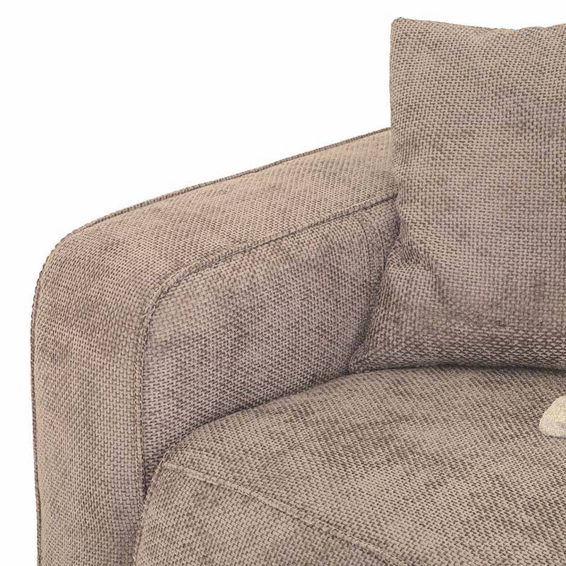 Sofá de sala Megan de 3 piezas en color beige, con sillón lateral izquierdo, de estilo moderno y cómodo.