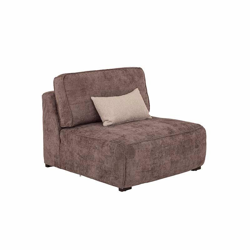 Juego de sala Megan de 5 piezas con sillón central y asientos en color café, ideal para decoración moderna.