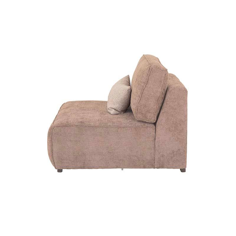 Juego de sala Megan de 5 piezas con sillones cafés y centro, ideal para decorar y confortar en el hogar.