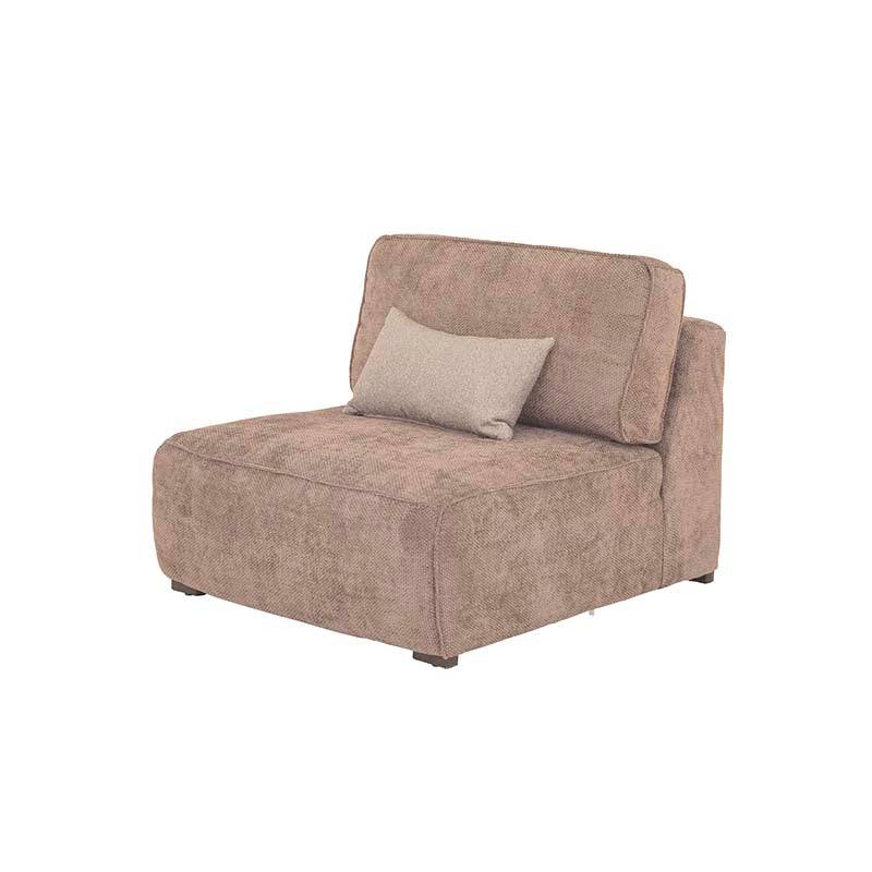 Sofá de sala Megan de Deurope.com.mx con cojines en color café y diseño moderno de 5 piezas para sala cómoda y elegante.