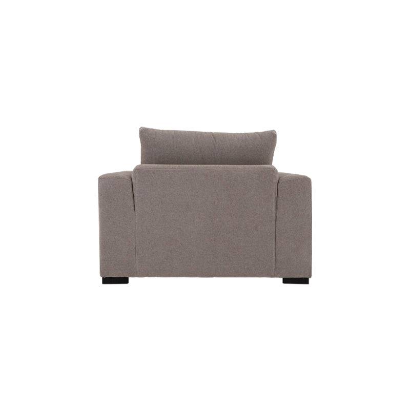 Sillón individual del juego de sala Oporto de 3 piezas, en color neutro, con diseño cómodo y moderno para sala de estar.