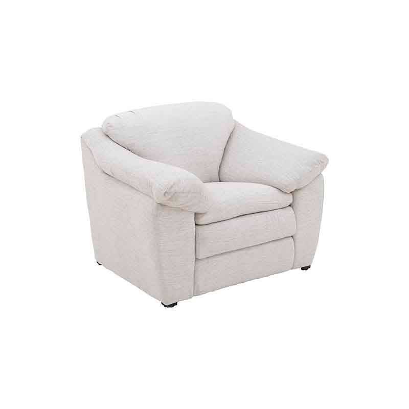 Juego de sala Chloe de 3 piezas en tela marfil con sillones cómodos y modernos, tamaño 102x90x96 cm, para sala elegante.