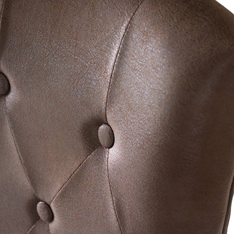 Juego de comedor Aragón de 8 piezas con sillones de madera de pino y tapizado en suede en color moka.