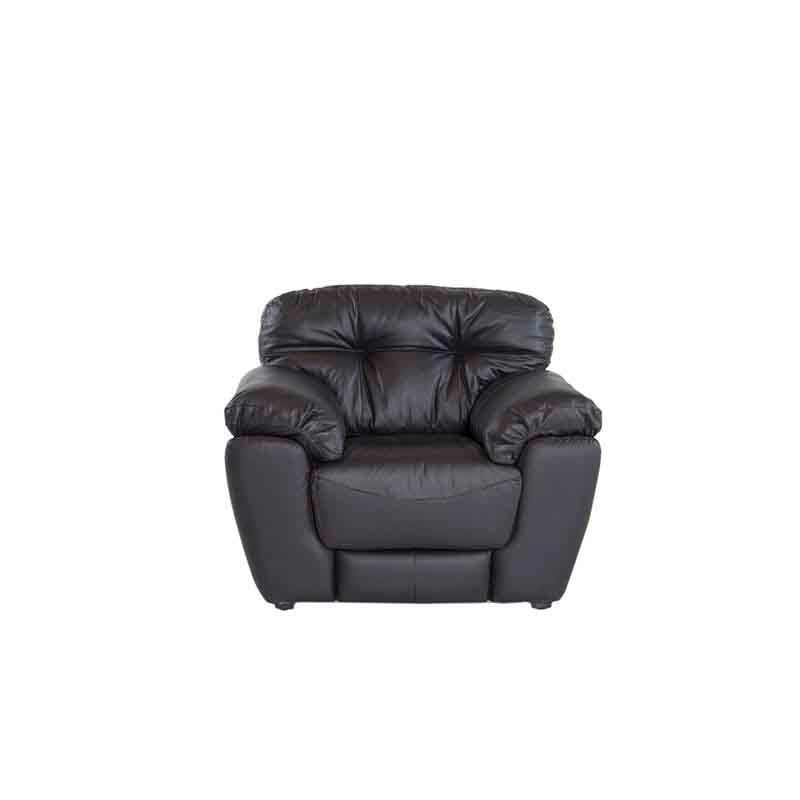 Juego de sala Carter de cuero en color moka, con sillón y dos asientos, diseñado por deurope.com.mx.