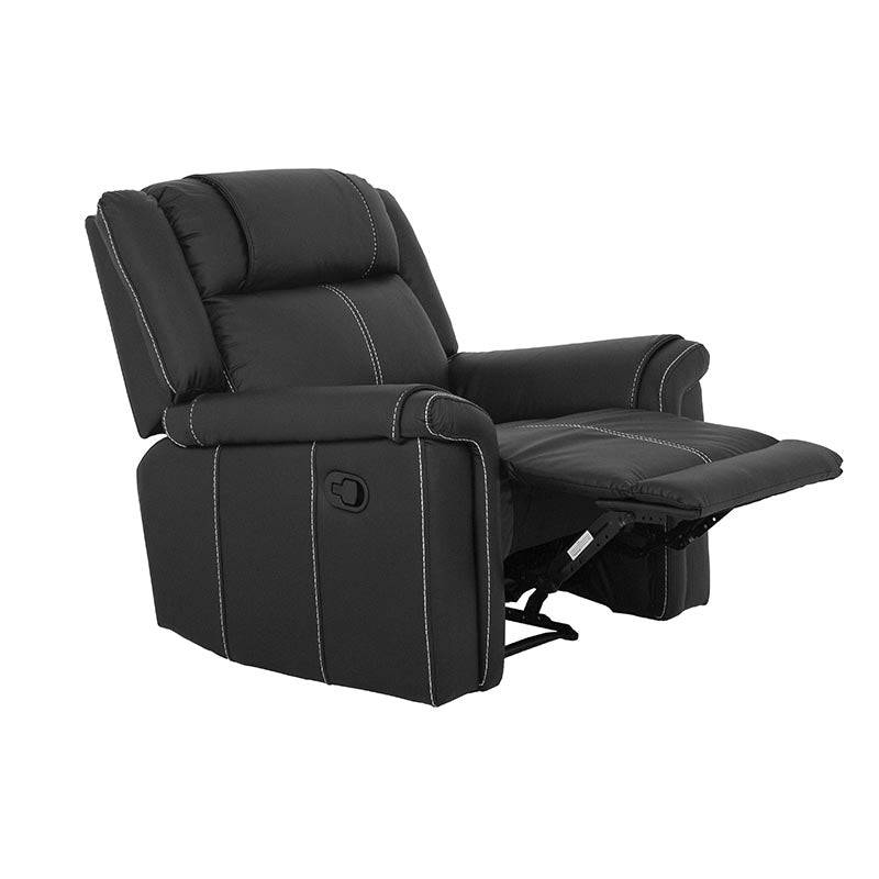 Sillón reclinable negro Imperial de Deurope, asiento cómodo y respaldo ajustable para sala moderna.