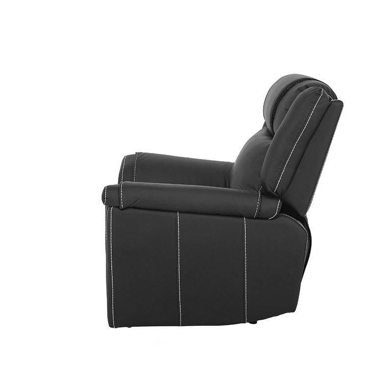 Sillón reclinable Imperial en color negro, asiento cómodo y respaldo ajustable, ideal para sala moderna.