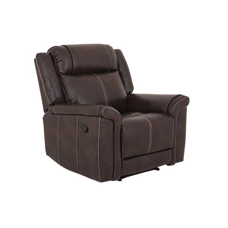 Sillón reclinable negro Imperial de deurope.com.mx, vista lateral que muestra el respaldo y el reposapiés ajustable.