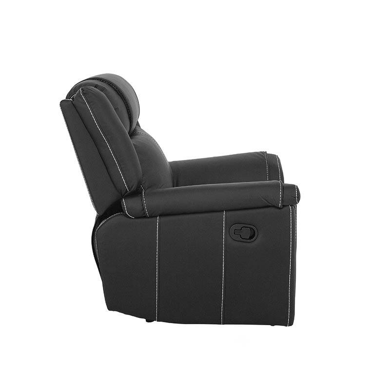 Sillón reclinable negro Imperial de Deurope.com.mx, con asiento y respaldo acolchados para máxima comodidad.