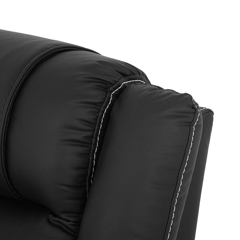Sillón reclinable Imperial de color negro con estructura moderna, ideal para sala o sala de estar.
