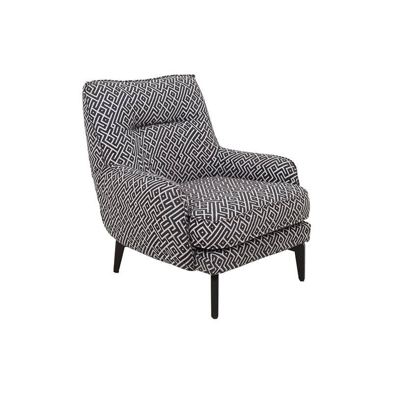 Sillón Andrea Essa de tapiz negro con estructura moderna, frente de 75 cm, alto 86 cm y fondo 85 cm, para sala.