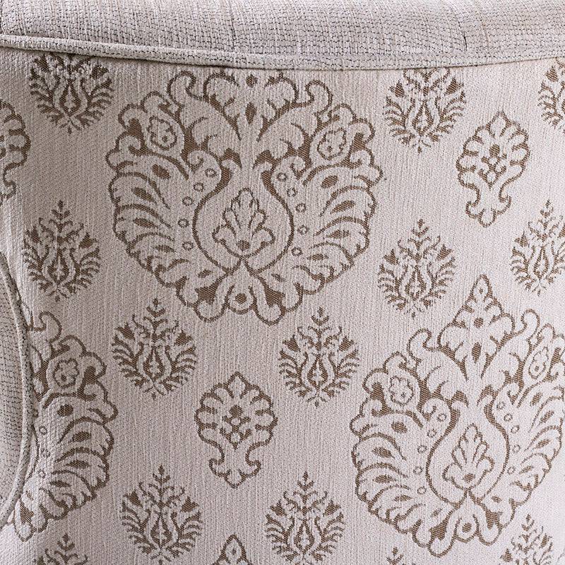 Juego de comedor Tulip de 6 piezas con sillas de nogal y tapizado en chenille, estructura de madera y diseño elegante.