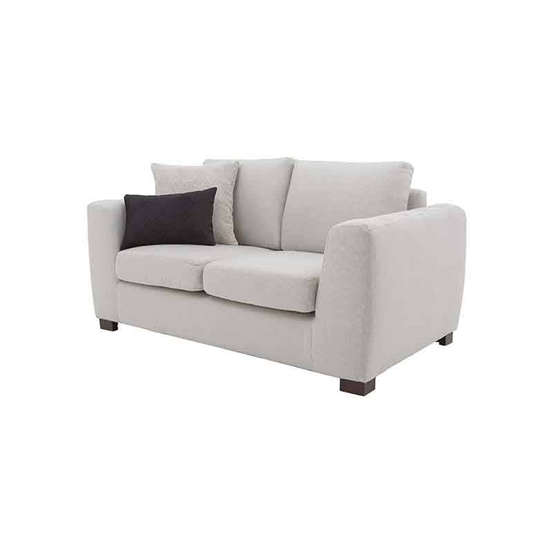 Juego de sala con sofá y loveseat Sonny en tapiz de tela en color marfil, ideal para espacios modernos y cómodos.