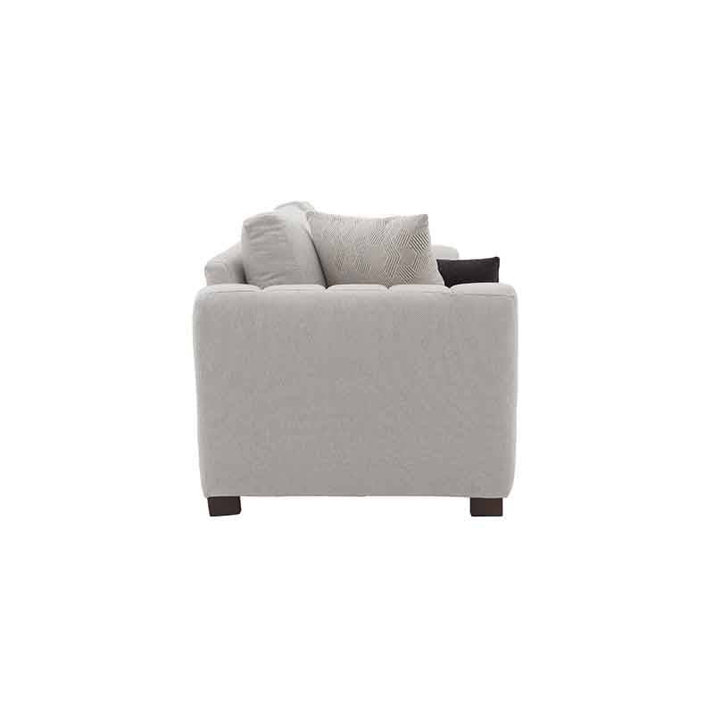 Juego de sala Sonny con sofá y loveseat en tapiz de tela marfil, estilo cómodo y moderno para el hogar.