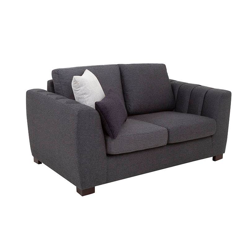 Sofá y loveseat Sonny en color marfil de tapiz de tela, juego de sala de deurope.com.mx con diseño moderno y cómodo.