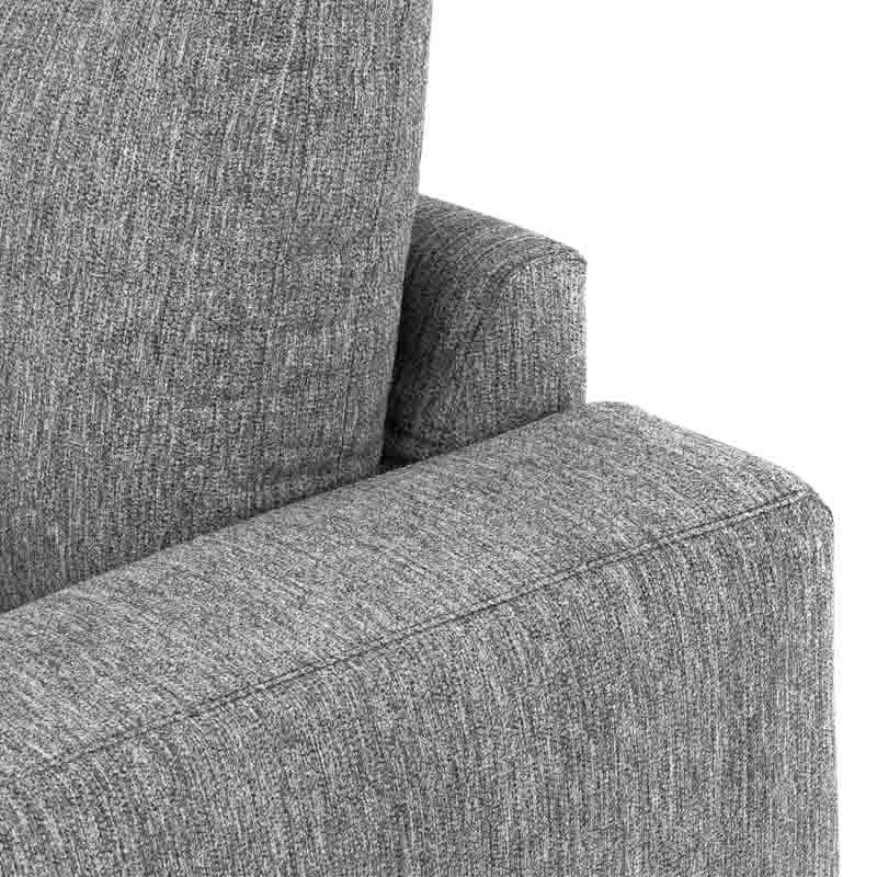 Sofá Gracey con taburete de estilo moderno en color gris, ideal para sala de estar, deurope.com.mx.