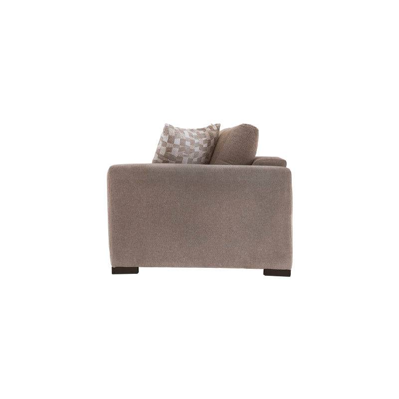 Sofá de sala Oporto de 2 piezas en color gris, con cojines y estructura acolchada, ideal para sala moderna.