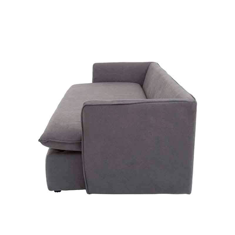 Sofá cama Calm de Deurope en gris oxford, tapizado en tela, con estructura moderna y dimensiones de 214x95x112 cm.