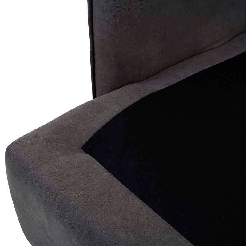 Sofá cama Calm de Deurope en gris oxford, tapizado en tela, con estructura moderna y dimensiones de 214x95x112 cm.