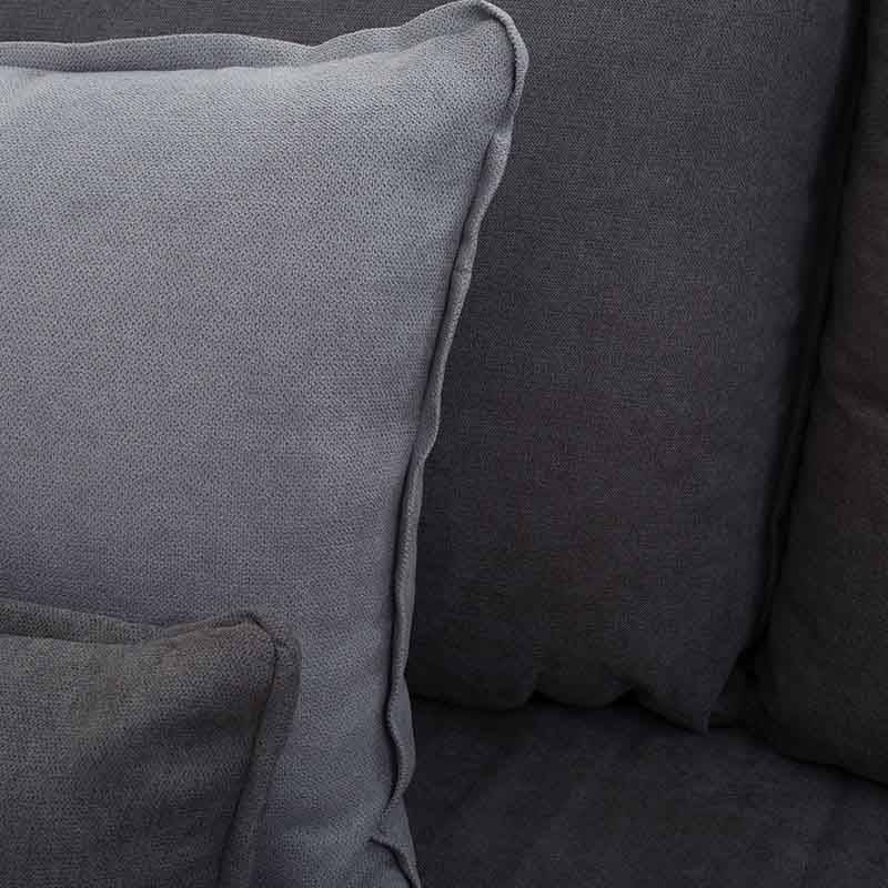 Sofá cama Calm de Deurope en gris oxford, tapizado en tela, con dimensiones de 214 cm de ancho y 95 cm de alto.