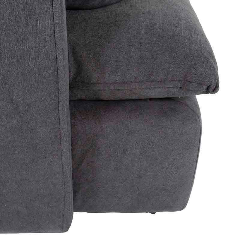 Sofá cama Calm de deurope.com.mx en tela gris Oxford, con respaldo y asientos acolchados, dimensiones de 214x95x112 cm