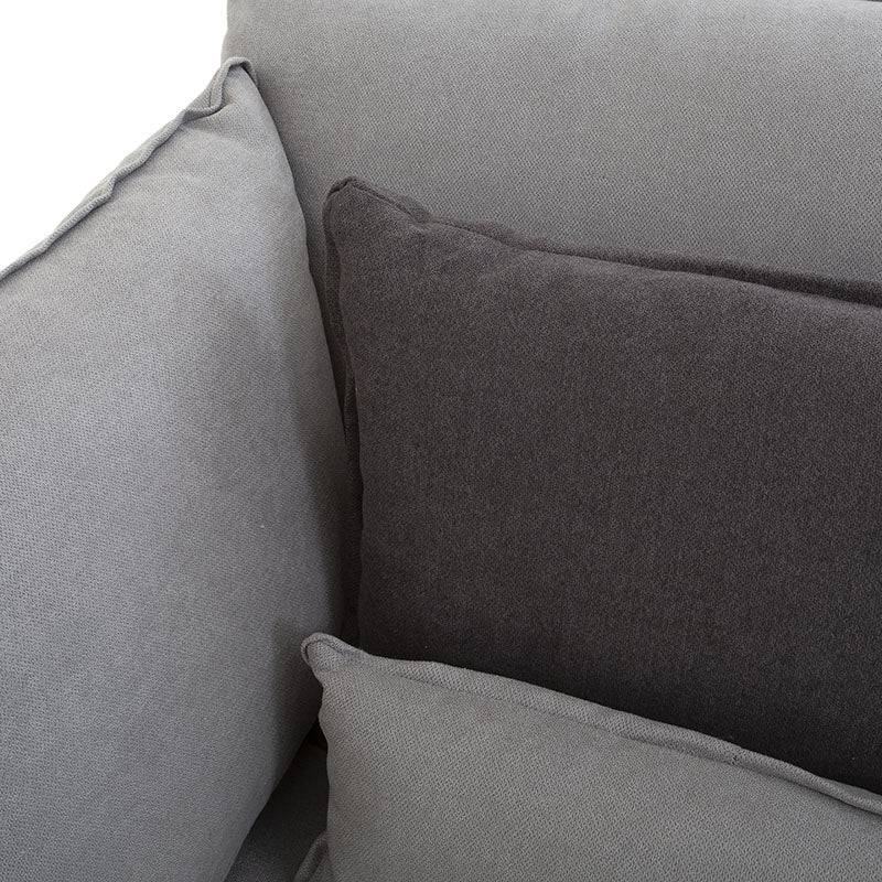 Sofá cama Calm de Deurope en gris oxford, tapizado en tela, con estructura moderna y dimensiones de 214x95x112 cm.
