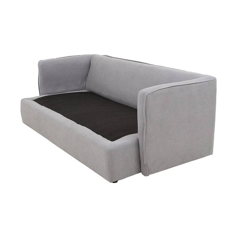 Sofá cama Calm de Deurope.com.mx en tapiz gris oxford, con estructura de sofá de 214 cm de ancho, 95 cm de alto y 112 cm de fondo