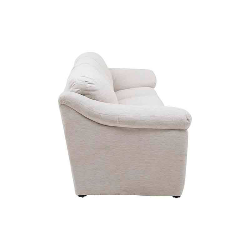 Sofá Chloe de 2 piezas en tela marfil, con estructura moderna y respaldo cómodo, de luxe para sala en ambiente elegante.
