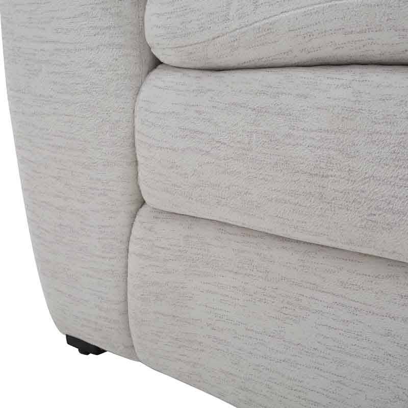 Sofá Chloe de 2 piezas en tela marfil, con estructura moderna y cojines cómodos, ideal para sala de estar.