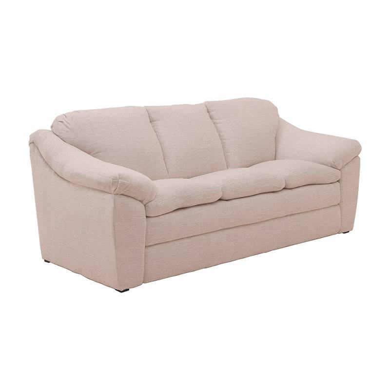 Sofá de sala Chloe de 2 piezas en tela color marfil, con estructura moderna y cojines cómodos, deurope.com.mx